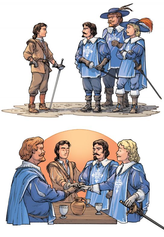 D'Artagnan et les trois mousquetaires.